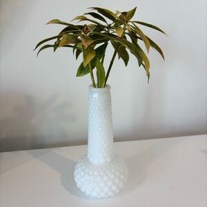 Vintage Hobnail milk glass vase possibly Indiana glass bud vase white